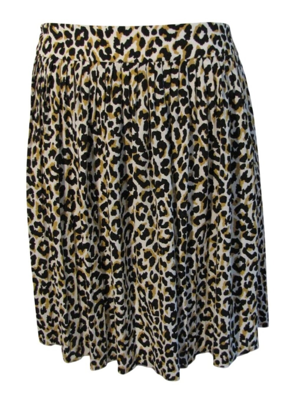 J. Crew 18 Black Brown Animal Print Pleated Skirt